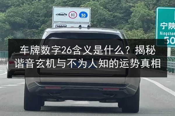 车牌数字26含义是什么?揭秘谐音玄机与不为人知的运势真相 第3张 车牌数字26含义是什么?揭秘谐音玄机与不为人知的运势真相 第3张