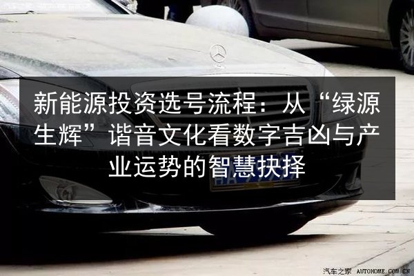 新能源投资选号流程：从“绿源生辉”谐音文化看数字吉凶与产业运势的智慧抉择 第1张