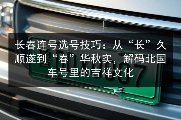 长春连号选号技巧：从“长”久顺遂到“春”华秋实，解码北国车号里的吉祥文化 第3张
