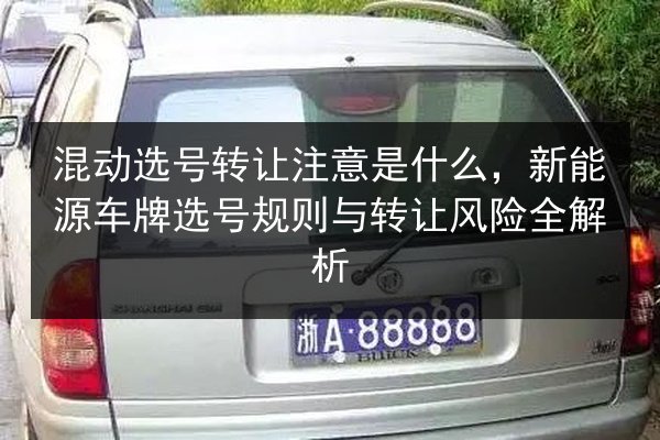 混动选号转让注意是什么，新能源车牌选号规则与转让风险全解析 第2张