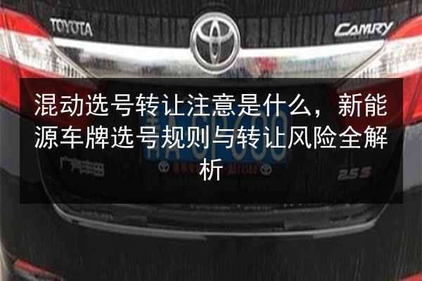 混动选号转让注意是什么，新能源车牌选号规则与转让风险全解析 第3张