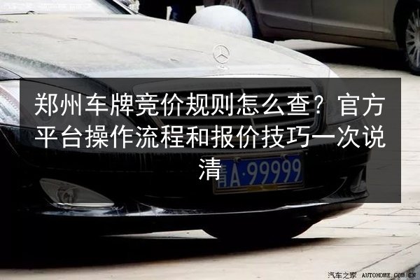 郑州车牌竞价规则怎么查?官方平台操作流程和报价技巧一次说清 第2张 郑州车牌竞价规则怎么查?官方平台操作流程和报价技巧一次说清 第2张