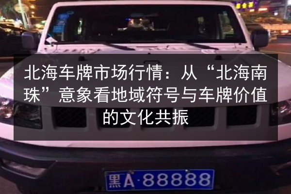 北海车牌市场行情:从“北海南珠”意象看地域符号与车牌价值的文化共振 第2张 北海车牌市场行情:从“北海南珠”意象看地域符号与车牌价值的文化共振 第2张
