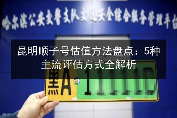 昆明顺子号估值方法盘点：5种主流评估方式全解析 第2张