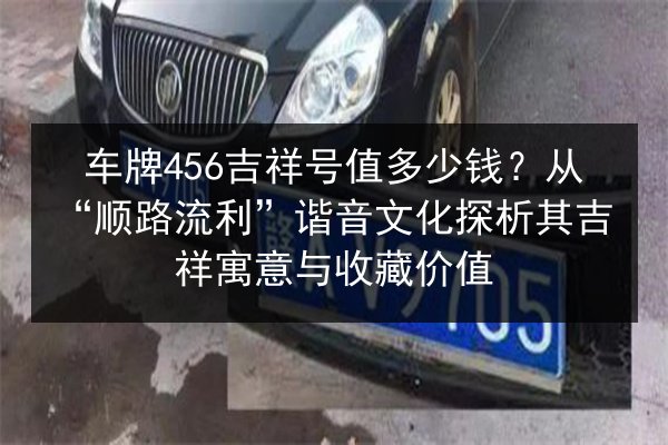 车牌456吉祥号值多少钱?从“顺路流利”谐音文化探析其吉祥寓意与收藏价值 第3张 车牌456吉祥号值多少钱?从“顺路流利”谐音文化探析其吉祥寓意与收藏价值 第3张