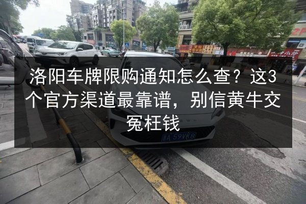 洛阳车牌限购通知怎么查?这3个官方渠道最靠谱,别信黄牛交冤枉钱 第2张 洛阳车牌限购通知怎么查?这3个官方渠道最靠谱,别信黄牛交冤枉钱 第2张