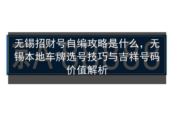 无锡招财号自编攻略是什么，无锡本地车牌选号技巧与吉祥号码价值解析