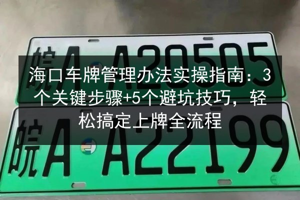 海口车牌管理办法实操指南：3个关键步骤+5个避坑技巧，轻松搞定上牌全流程 第1张