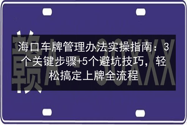 海口车牌管理办法实操指南：3个关键步骤+5个避坑技巧，轻松搞定上牌全流程 第2张