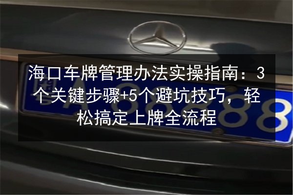 海口车牌管理办法实操指南：3个关键步骤+5个避坑技巧，轻松搞定上牌全流程 第3张