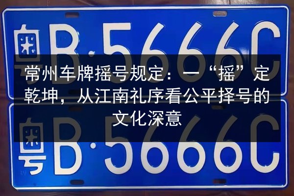 常州车牌摇号规定:一“摇”定乾坤,从江南礼序看公平择号的文化深意 第3张 常州车牌摇号规定:一“摇”定乾坤,从江南礼序看公平择号的文化深意 第3张