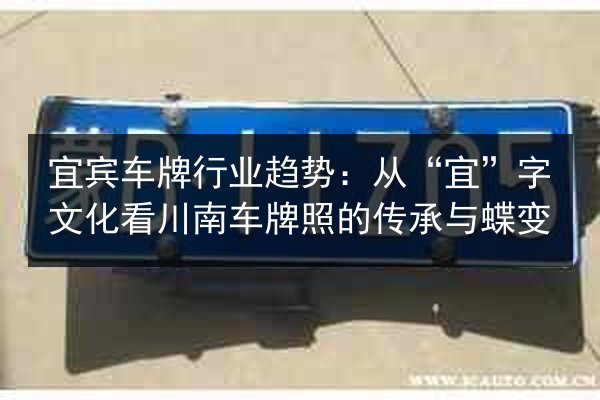 宜宾车牌行业趋势：从“宜”字文化看川南车牌照的传承与蝶变 第2张