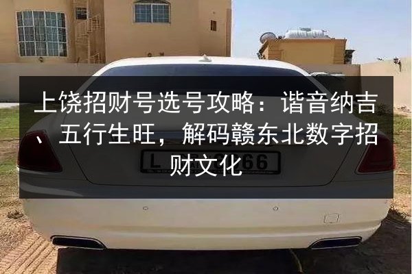上饶招财号选号攻略：谐音纳吉、五行生旺，解码赣东北数字招财文化 第2张