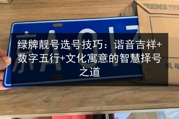 绿牌靓号选号技巧:谐音吉祥+数字五行+文化寓意的智慧择号之道 第3张 绿牌靓号选号技巧:谐音吉祥+数字五行+文化寓意的智慧择号之道 第3张