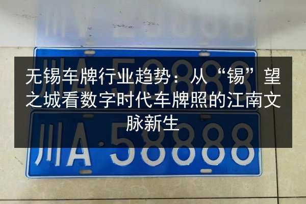 无锡车牌行业趋势:从“锡”望之城看数字时代车牌照的江南文脉新生 第1张 无锡车牌行业趋势:从“锡”望之城看数字时代车牌照的江南文脉新生 第1张