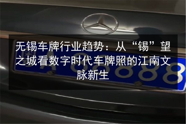 无锡车牌行业趋势:从“锡”望之城看数字时代车牌照的江南文脉新生 第2张 无锡车牌行业趋势:从“锡”望之城看数字时代车牌照的江南文脉新生 第2张