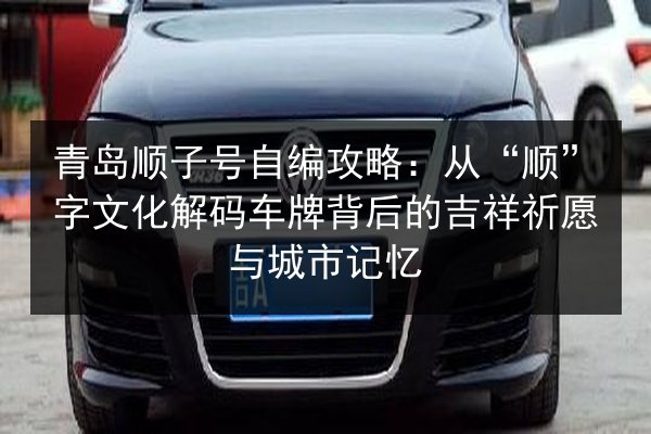 青岛顺子号自编攻略:从“顺”字文化解码车牌背后的吉祥祈愿与城市记忆 第3张 青岛顺子号自编攻略:从“顺”字文化解码车牌背后的吉祥祈愿与城市记忆 第3张