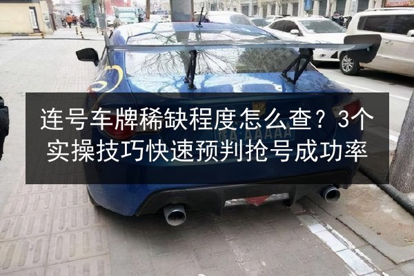 连号车牌稀缺程度怎么查？3个实操技巧快速预判抢号成功率