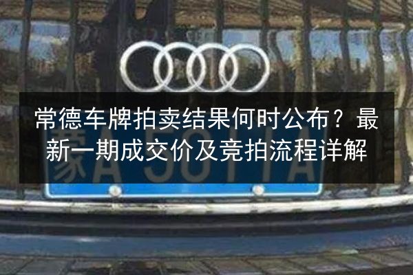 常德车牌拍卖结果何时公布？最新一期成交价及竞拍流程详解 第2张