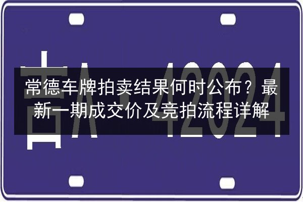 常德车牌拍卖结果何时公布？最新一期成交价及竞拍流程详解 第3张