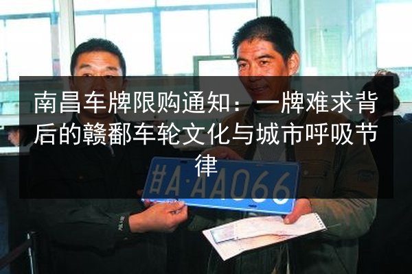 南昌车牌限购通知:一牌难求背后的赣鄱车轮文化与城市呼吸节律 第3张 南昌车牌限购通知:一牌难求背后的赣鄱车轮文化与城市呼吸节律 第3张