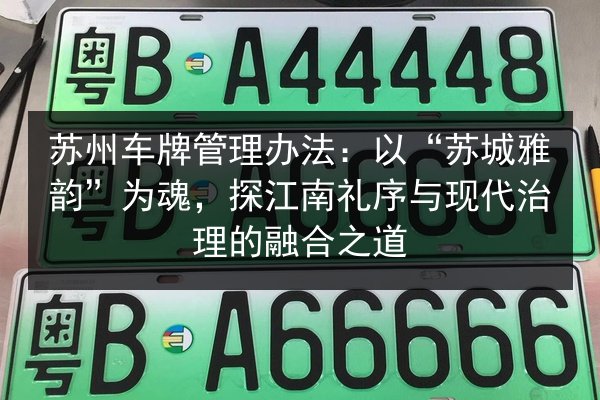苏州车牌管理办法：以“苏城雅韵”为魂，探江南礼序与现代治理的融合之道 第2张