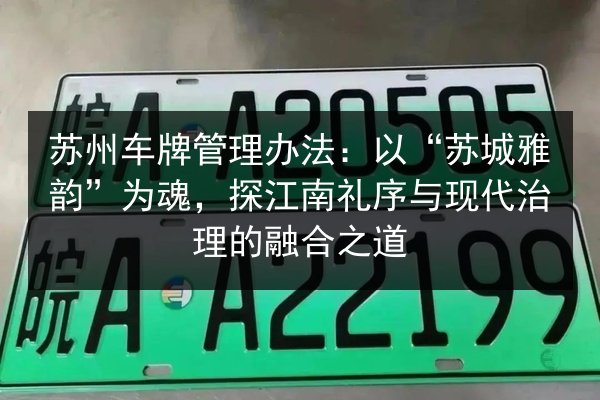 苏州车牌管理办法：以“苏城雅韵”为魂，探江南礼序与现代治理的融合之道 第3张