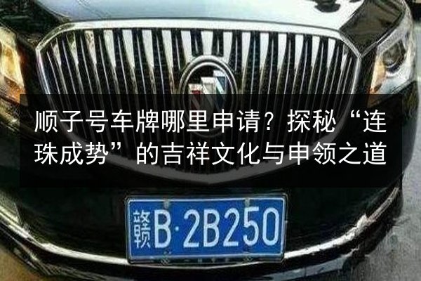 顺子号车牌哪里申请?探秘“连珠成势”的吉祥文化与申领之道 第2张 顺子号车牌哪里申请?探秘“连珠成势”的吉祥文化与申领之道 第2张