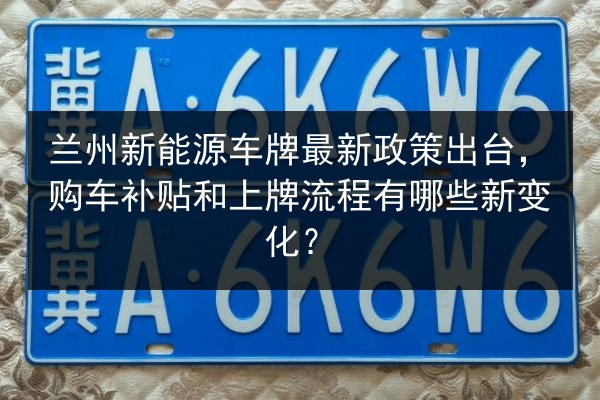 兰州新能源车牌最新政策出台,购车补贴和上牌流程有哪些新变化? 第1张 兰州新能源车牌最新政策出台,购车补贴和上牌流程有哪些新变化? 第1张