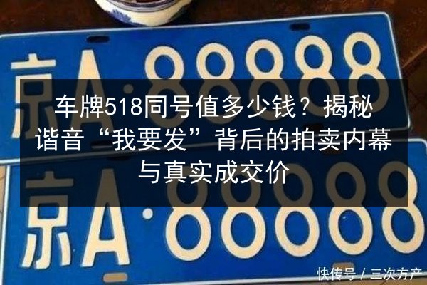 车牌518同号值多少钱？揭秘谐音“我要发”背后的拍卖内幕与真实成交价 第2张