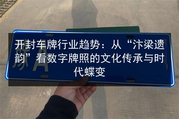 开封车牌行业趋势：从“汴梁遗韵”看数字牌照的文化传承与时代蝶变 第2张