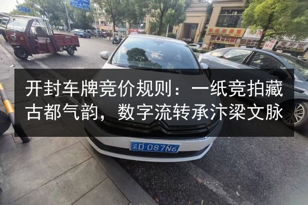 开封车牌竞价规则：一纸竞拍藏古都气韵，数字流转承汴梁文脉 第3张