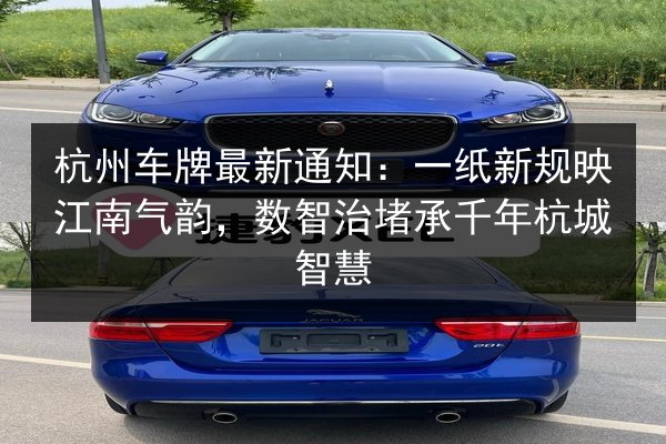 杭州车牌最新通知：一纸新规映江南气韵，数智治堵承千年杭城智慧 第2张