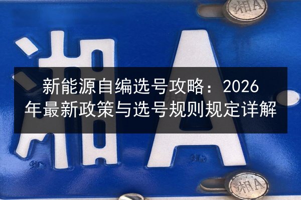 新能源自编选号攻略:2026年最新政策与选号规则规定详解 第2张 新能源自编选号攻略:2026年最新政策与选号规则规定详解 第2张