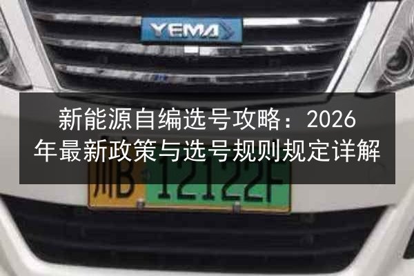 新能源自编选号攻略:2026年最新政策与选号规则规定详解 第3张 新能源自编选号攻略:2026年最新政策与选号规则规定详解 第3张