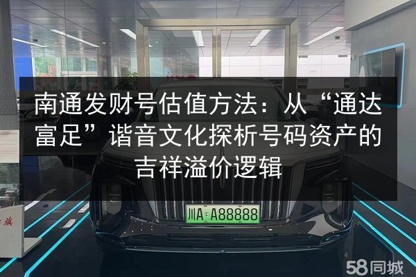 南通发财号估值方法：从“通达富足”谐音文化探析号码资产的吉祥溢价逻辑 第3张