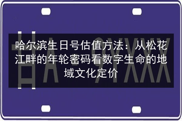 哈尔滨生日号估值方法：从松花江畔的年轮密码看数字生命的地域文化定价 第2张