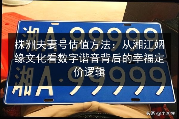 株洲夫妻号估值方法：从湘江姻缘文化看数字谐音背后的幸福定价逻辑 第2张