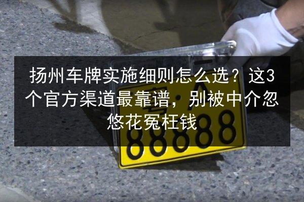 扬州车牌实施细则怎么选？这3个官方渠道最靠谱，别被中介忽悠花冤枉钱 第3张