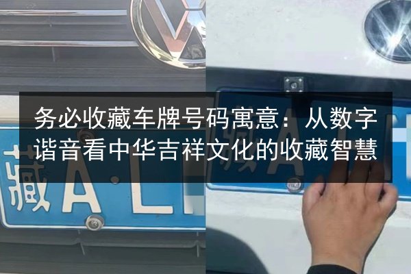 务必收藏车牌号码寓意:从数字谐音看中华吉祥文化的收藏智慧 第2张 务必收藏车牌号码寓意:从数字谐音看中华吉祥文化的收藏智慧 第2张