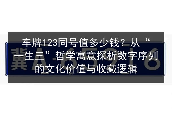 车牌123同号值多少钱?从“一生三”哲学寓意探析数字序列的文化价值与收藏逻辑 第3张 车牌123同号值多少钱?从“一生三”哲学寓意探析数字序列的文化价值与收藏逻辑 第3张