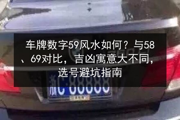 车牌数字59风水如何？与58、69对比，吉凶寓意大不同，选号避坑指南 第2张