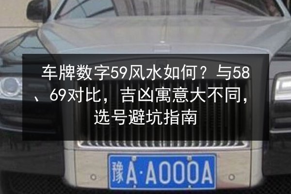 车牌数字59风水如何？与58、69对比，吉凶寓意大不同，选号避坑指南 第3张