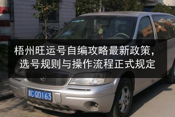 梧州旺运号自编攻略最新政策,选号规则与操作流程正式规定 第2张 梧州旺运号自编攻略最新政策,选号规则与操作流程正式规定 第2张