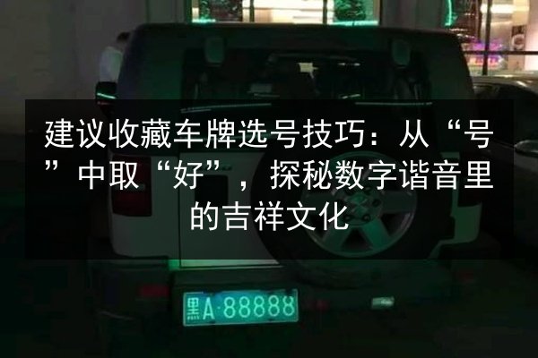 建议收藏车牌选号技巧:从“号”中取“好”,探秘数字谐音里的吉祥文化 第2张 建议收藏车牌选号技巧:从“号”中取“好”,探秘数字谐音里的吉祥文化 第2张