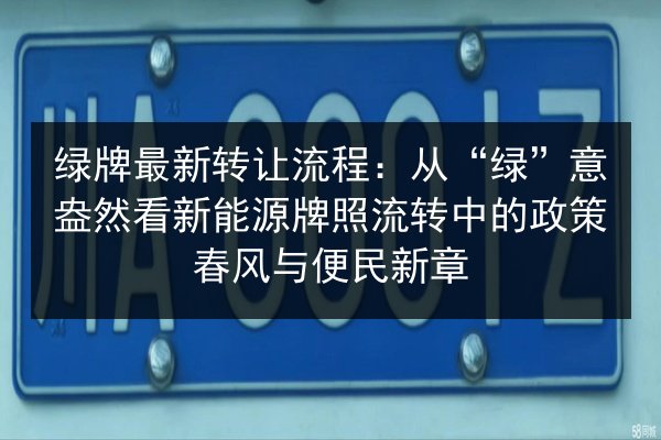 绿牌最新转让流程：从“绿”意盎然看新能源牌照流转中的政策春风与便民新章 第2张