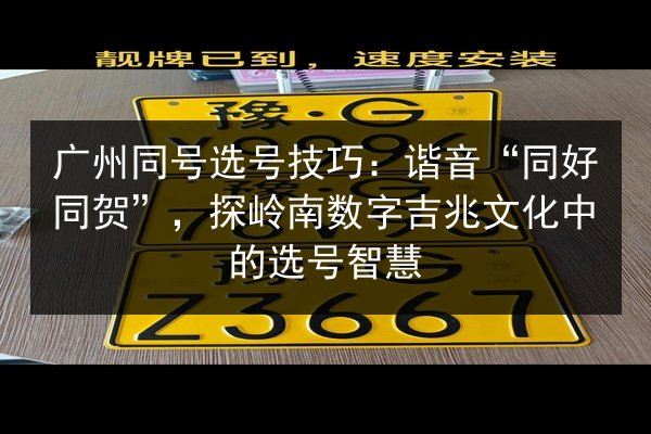 广州同号选号技巧：谐音“同好同贺”，探岭南数字吉兆文化中的选号智慧 第2张