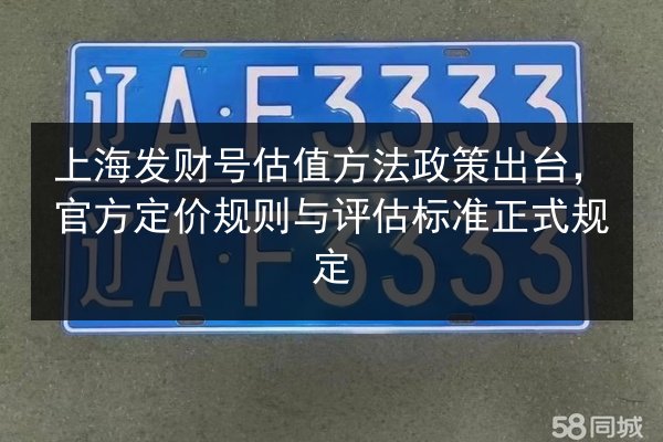 上海发财号估值方法政策出台,官方定价规则与评估标准正式规定 第2张 上海发财号估值方法政策出台,官方定价规则与评估标准正式规定 第2张