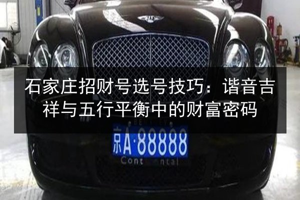 石家庄招财号选号技巧：谐音吉祥与五行平衡中的财富密码 第2张