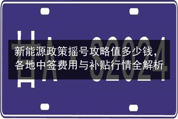 新能源政策摇号攻略值多少钱，各地中签费用与补贴行情全解析 第3张